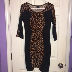Black and leopard print dress